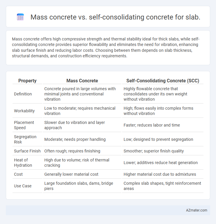 Mass concrete vs. self-consolidating concrete for slab. - What is The Difference?