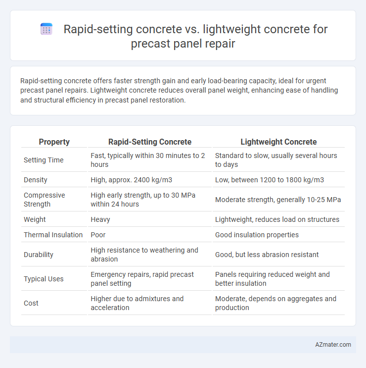 Rapid-setting concrete vs. lightweight concrete for precast panel repair - What is The Difference?