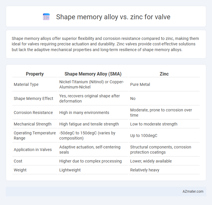 Shape memory alloy vs. zinc for valve - What is The Difference?