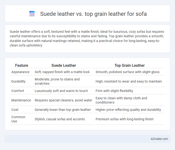 Suede leather vs. top grain leather for sofa - What is The Difference?