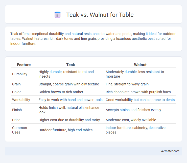 Teak vs. Walnut for Table - What is The Difference?