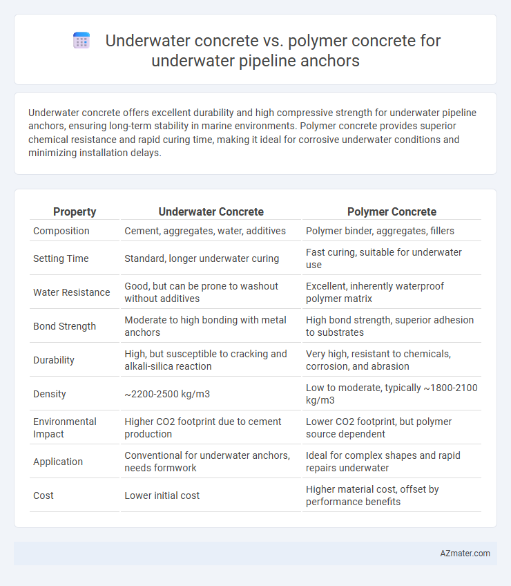 Underwater concrete vs. polymer concrete for underwater pipeline anchors - What is The Difference?