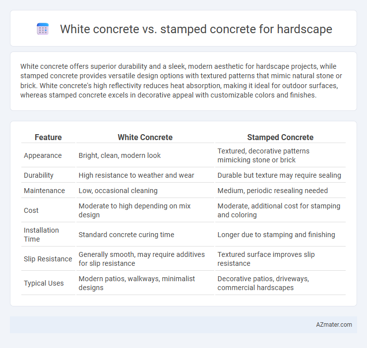 White concrete vs. stamped concrete for hardscape - What is The Difference?