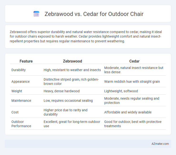 Zebrawood vs. Cedar for Outdoor Chair - What is The Difference?