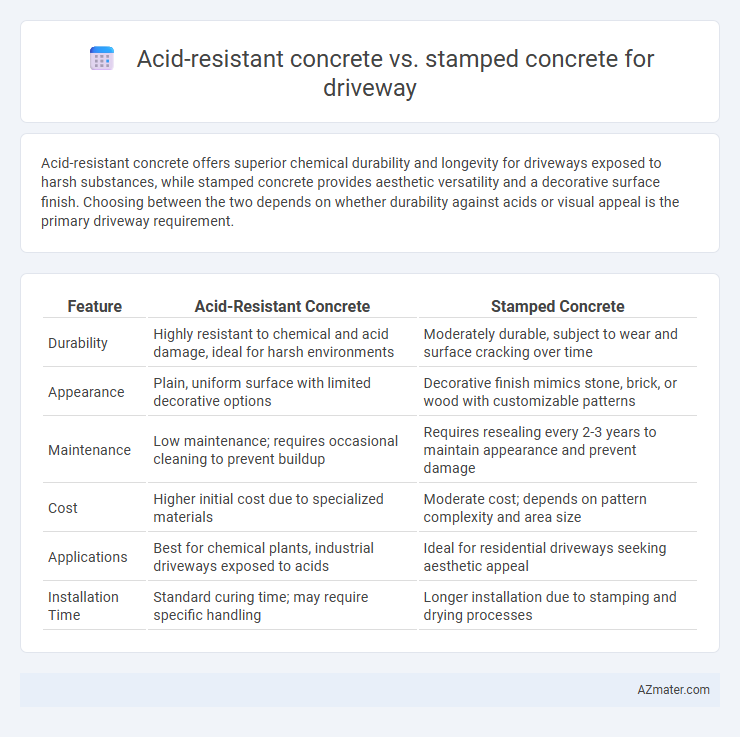 Acid-resistant concrete vs. stamped concrete for driveway - What is The Difference?