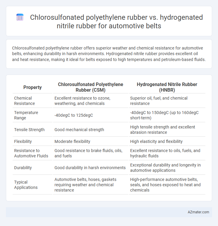 Chlorosulfonated polyethylene rubber vs. hydrogenated nitrile rubber for automotive belts - What is The Difference?
