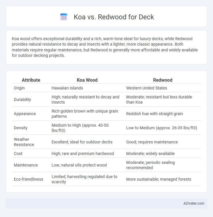 Koa vs. Redwood for Deck - What is The Difference?