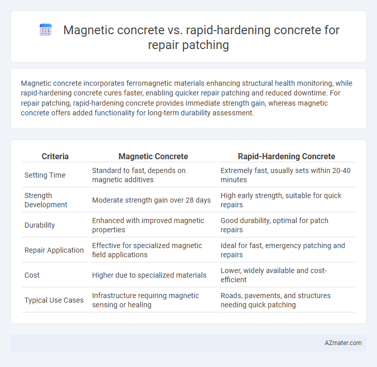 Magnetic concrete vs. rapid-hardening concrete for repair patching - What is The Difference?