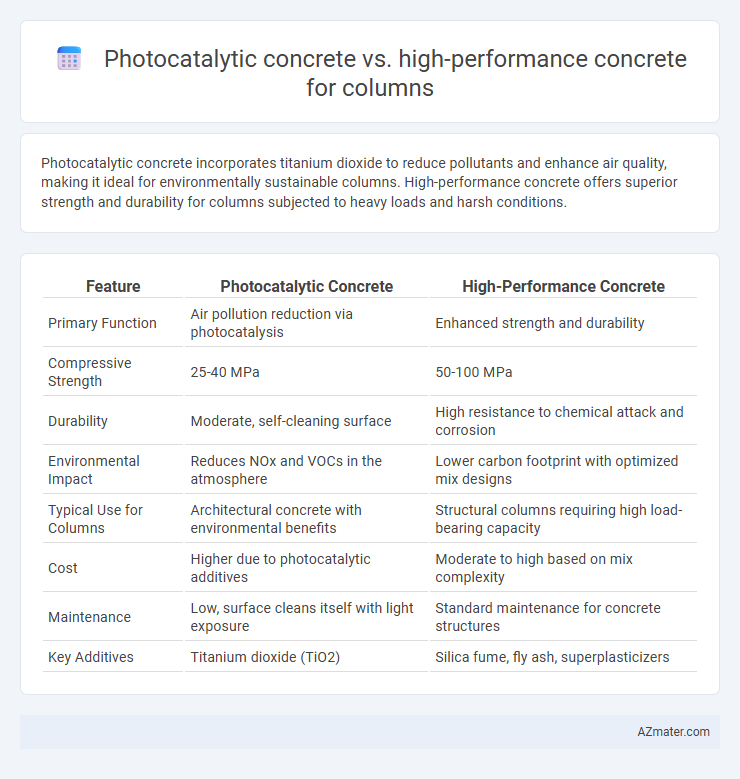 Photocatalytic concrete vs. high-performance concrete for columns - What is The Difference?