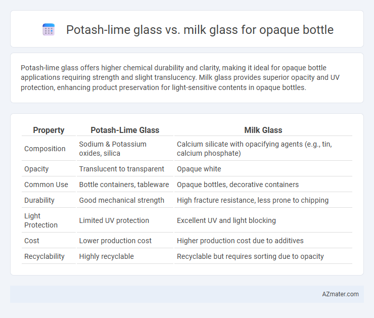 Potash-lime glass vs. milk glass for opaque bottle - What is The Difference?