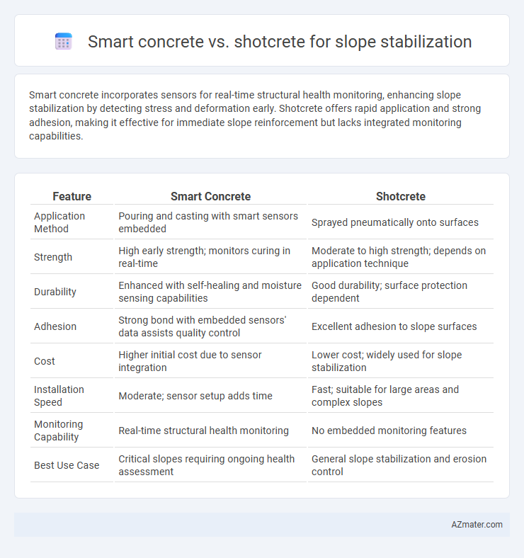Smart concrete vs. shotcrete for slope stabilization - What is The Difference?