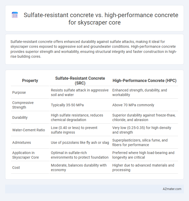 Sulfate-resistant concrete vs. high-performance concrete for skyscraper core - What is The Difference?