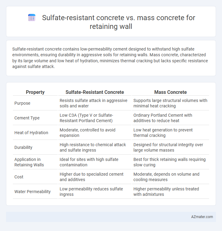 Sulfate-resistant concrete vs. mass concrete for retaining wall - What is The Difference?