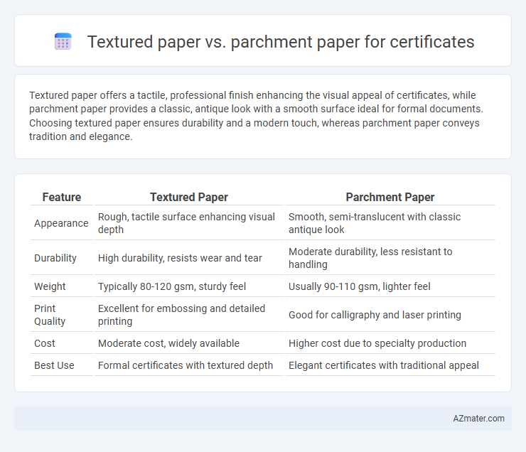 Textured paper vs. parchment paper for certificates - What is The Difference?