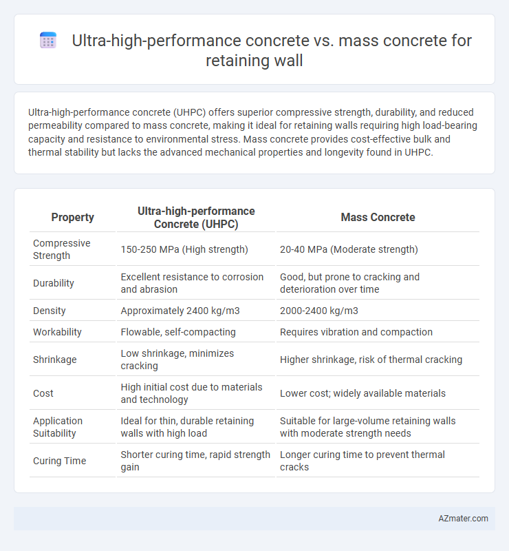 Ultra-high-performance concrete vs. mass concrete for retaining wall - What is The Difference?